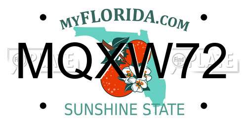 MQXW72 Florida License Plate