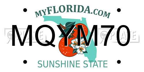 MQYM70 Florida License Plate