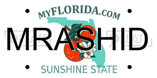 MRASHID Florida License Plate