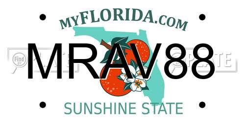 MRAV88 Florida License Plate