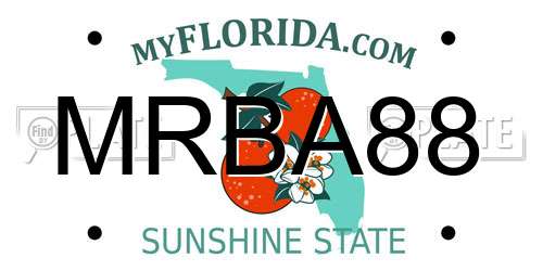 MRBA88 Florida License Plate