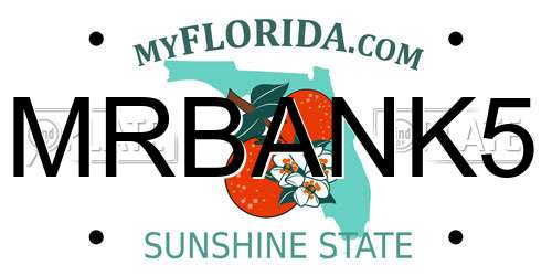 MRBANK5 Florida License Plate