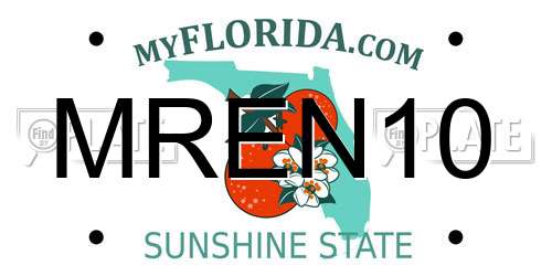 MREN10 Florida License Plate