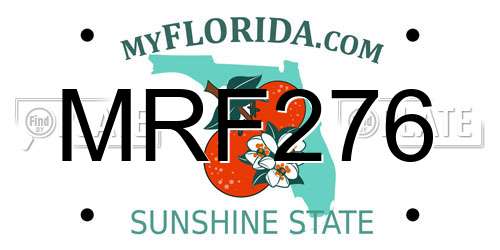 MRF276 Florida License Plate