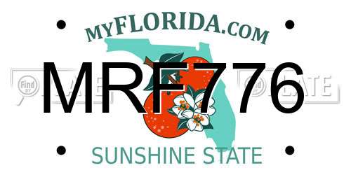 MRF776 Florida License Plate