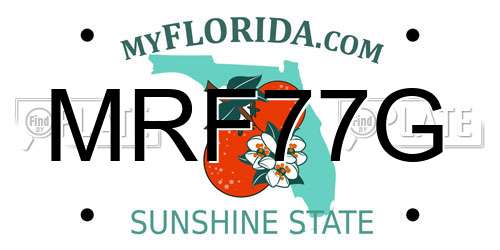 MRF77G Florida License Plate