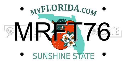 MRFT76 Florida License Plate