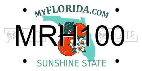 MRH100 Florida License Plate