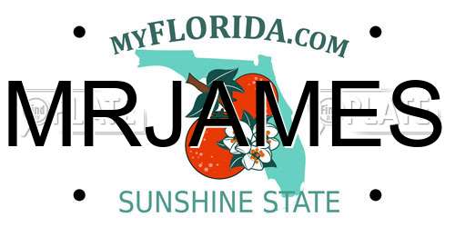 MRJAMES Florida License Plate