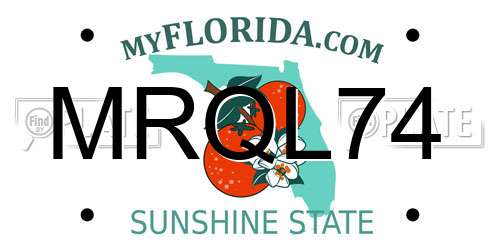 MRQL74 Florida License Plate