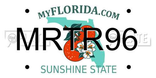 MRTR96 Florida License Plate