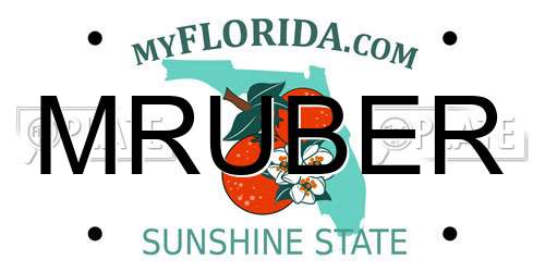 MRUBER Florida License Plate