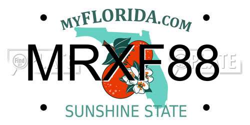 MRXF88 Florida License Plate
