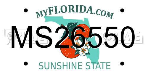 MS26550 Florida License Plate
