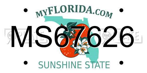 MS67626 Florida License Plate