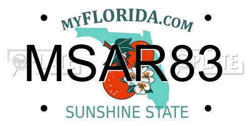 MSAR83 Florida License Plate