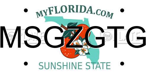 MSGZGTG Florida License Plate