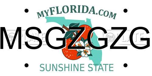 MSGZGZG Florida License Plate