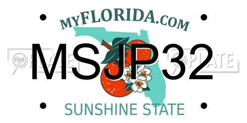 MSJP32 Florida License Plate