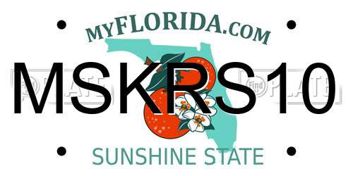 MSKRS10 Florida License Plate