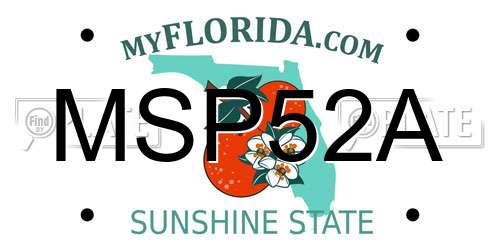 MSP52A Florida License Plate