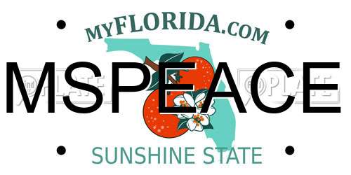 MSPEACE Florida License Plate