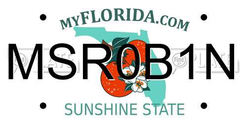 MSR0B1N Florida License Plate