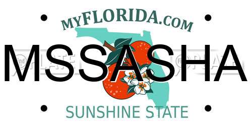 MSSASHA Florida License Plate