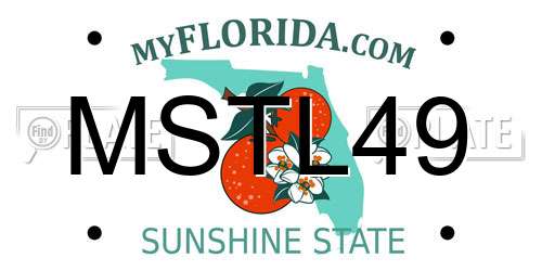 MSTL49 Florida License Plate