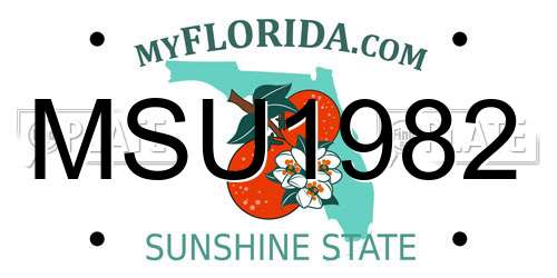 MSU1982 Florida License Plate