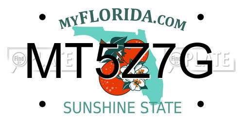 MT5Z7G Florida License Plate
