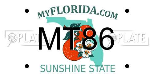 MT86 Florida License Plate