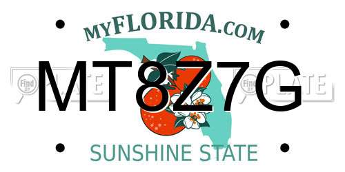 MT8Z7G Florida License Plate