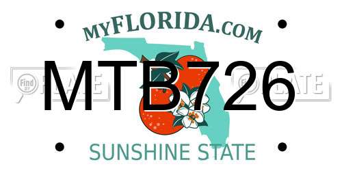 MTB726 Florida License Plate