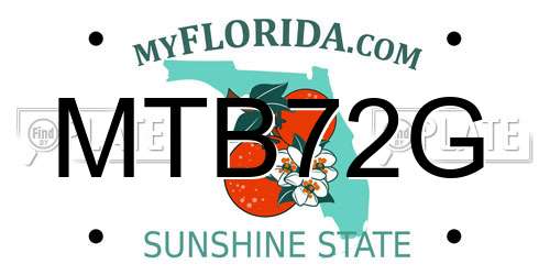 MTB72G Florida License Plate