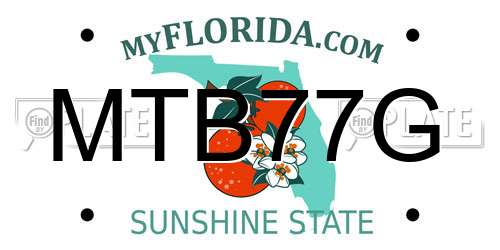 MTB77G Florida License Plate