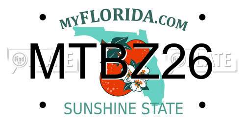 MTBZ26 Florida License Plate