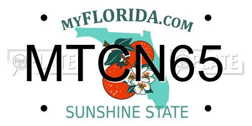 MTCN65 Florida License Plate