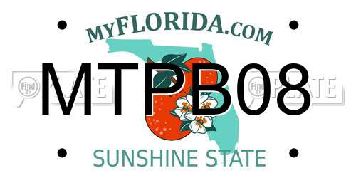 MTPB08 Florida License Plate