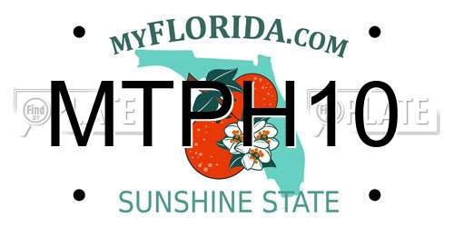 MTPH10 Florida License Plate
