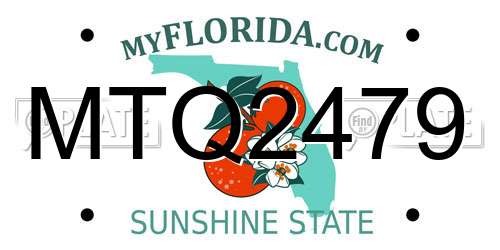 MTQ2479 Florida License Plate