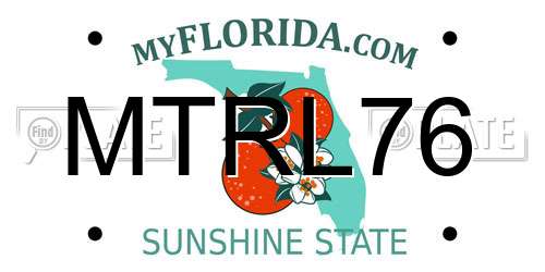 MTRL76 Florida License Plate