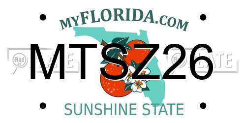 MTSZ26 Florida License Plate