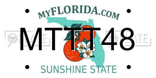 MTTT48 Florida License Plate