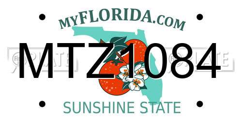 MTZ1084 Florida License Plate