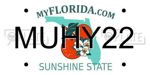 MUHY22 Florida License Plate
