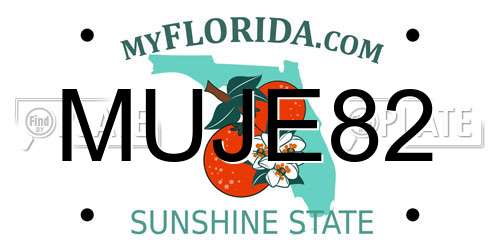 MUJE82 Florida License Plate