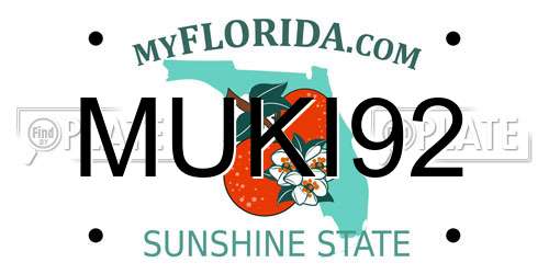 MUKI92 Florida License Plate
