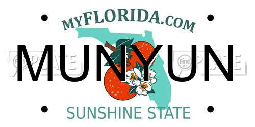 MUNYUN Florida License Plate