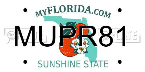 MUPR81 Florida License Plate